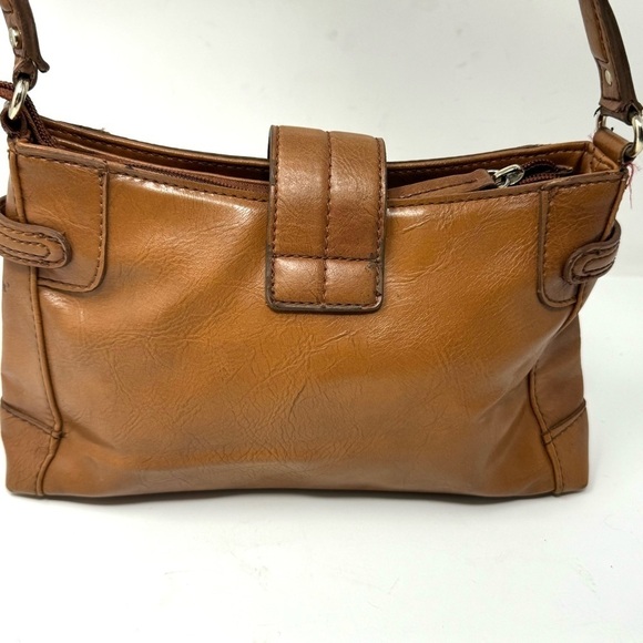 Y2K Liz Claiborne Brown Top Handle Small Shoulder Bag Purse Vintage - Picture 4 of 11